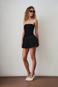 Audrey Sparkle Velvet Mini Dress - Image 3