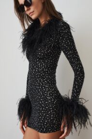 Margot Feather Diamond Mini Dress - Image 5