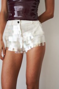 Vixen Shorts White Sequin