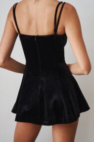 Chantal Bow Velvet Mini Dress - Image 2