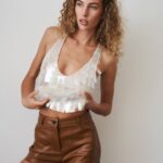 Power Tank Top in Sequinned White